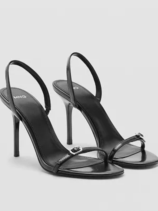 Mango Shoes - NEW Mango Buckled Stiletto Heel Sandals in Black Patent